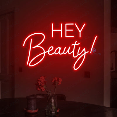 Hey Beauty Neon Sign Led Light Man Cave Neon Signs red