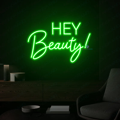 Hey Beauty Neon Sign Led Light Man Cave Neon Signs grene