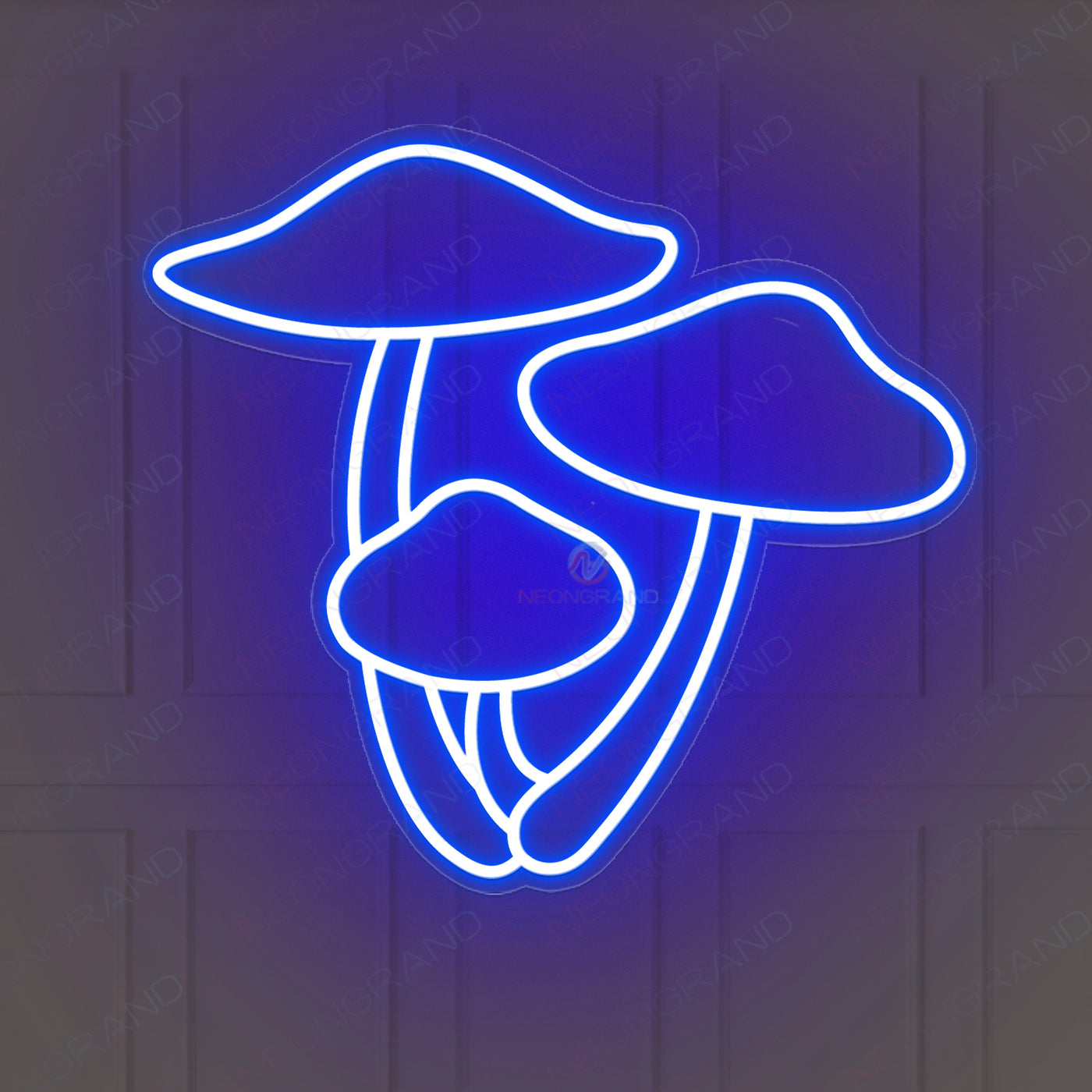 Three Mushroom Neon Light  Aesthetic Led Sign blue