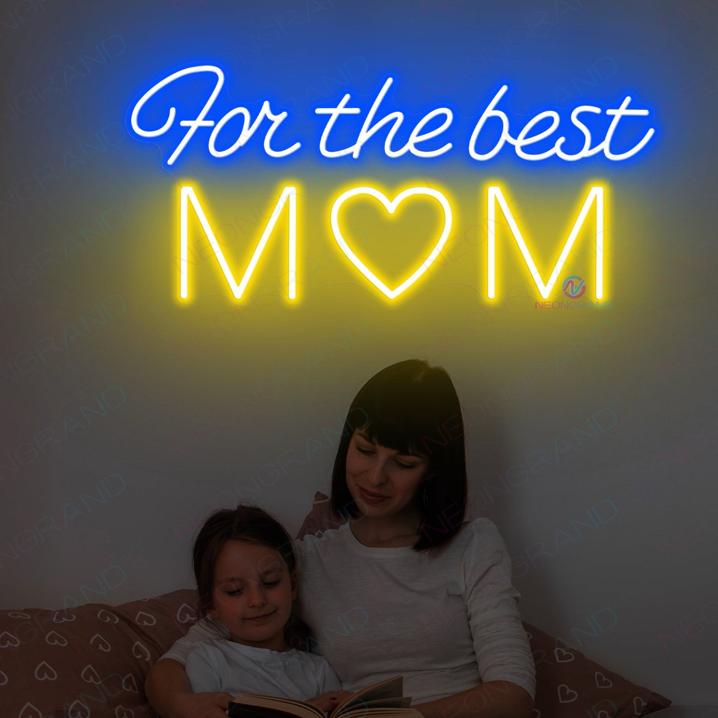 For The Best Mom Neon Sign Led Light blue