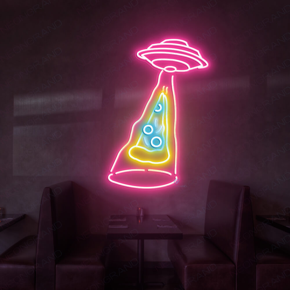 Neon Pizza Sign Pizza Space Food Led Light pink