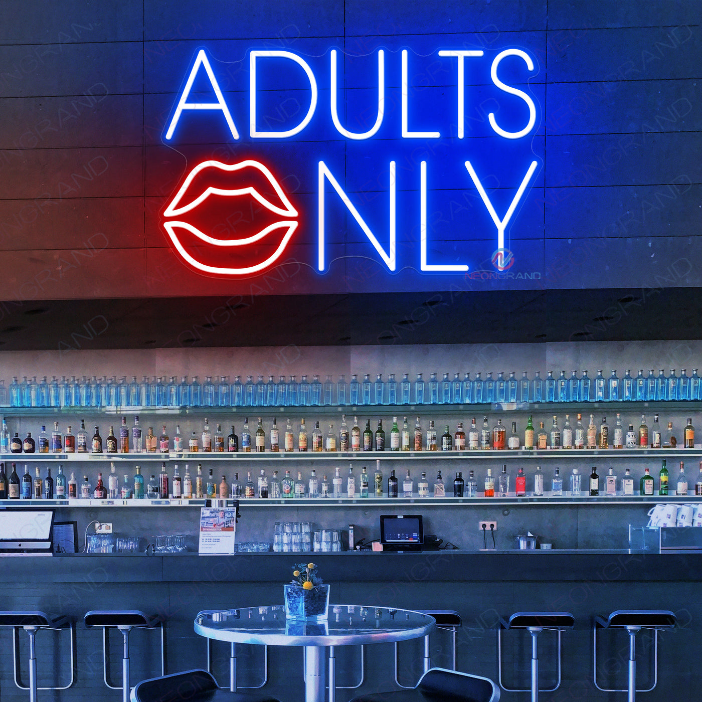 Adults Only Neon Sign Bar Led Light blue