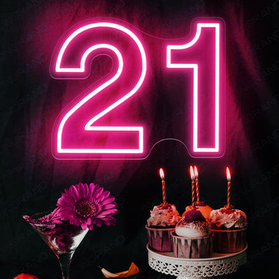 21 Neon Sign Custom Age Birthday Led Light