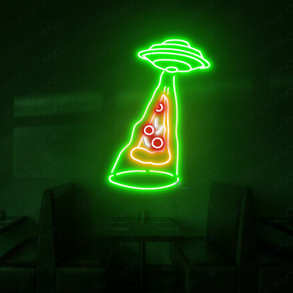 Neon Pizza Sign Pizza Space Food Led Light green
