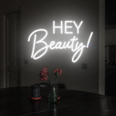 Hey Beauty Neon Sign Led Light Man Cave Neon Signs white