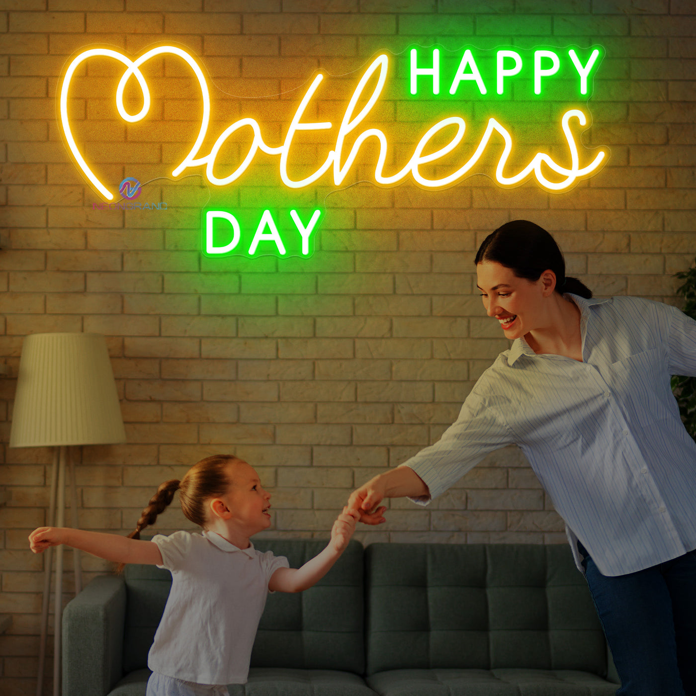 Happy Mother's Day Neon Mom Sign Led Light orange