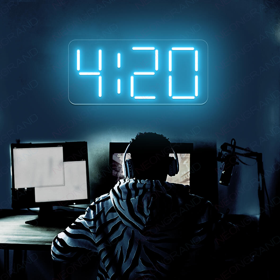 420 Neon Sign Marijuana Cannabis Led Light light blue