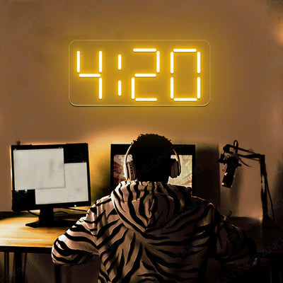 420 Neon Sign Marijuana Cannabis Led Light orange yellow