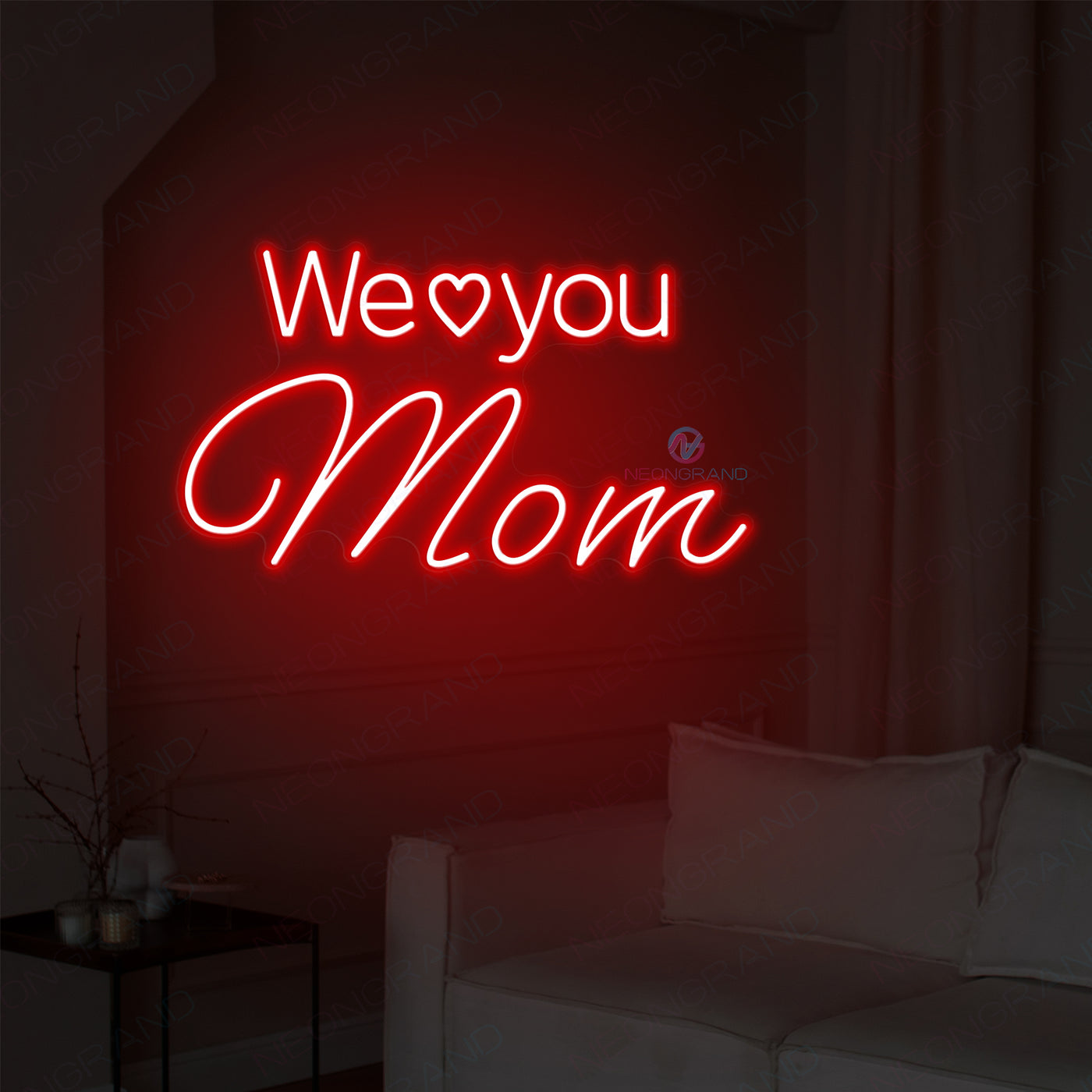 We Love You Mom Neon Sign Led Light red