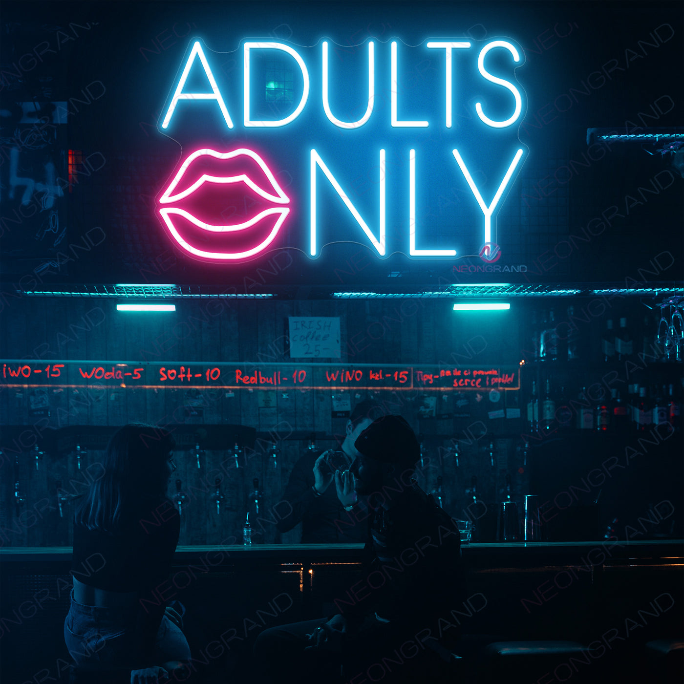 Adults Only Neon Sign Bar Led Light sky blue
