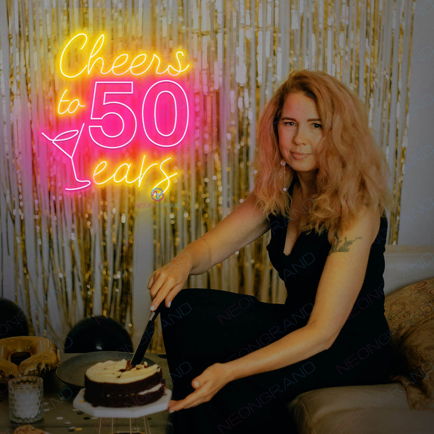 50 Birthday Neon Sign Party Happy Birthday Led Light pink