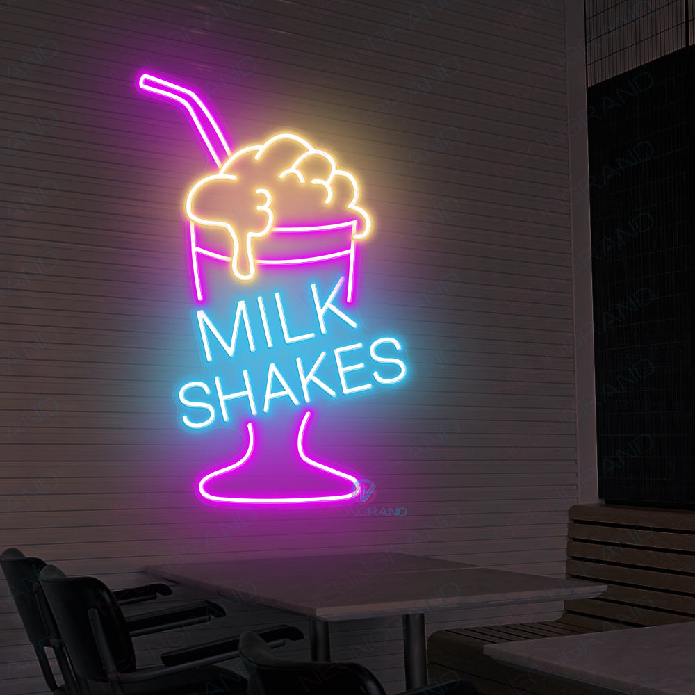 Neon Milkshake Sign Drink Led Light light yellow