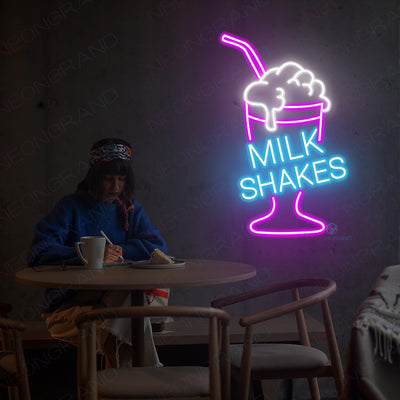 Neon Milkshake Sign Drink Led Light  violet