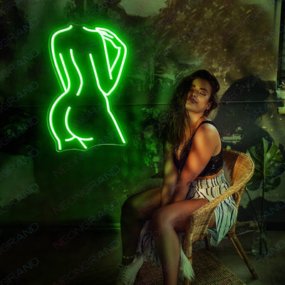 Aesthetic Female Body Neon Sign Sexy Girl Led Light green