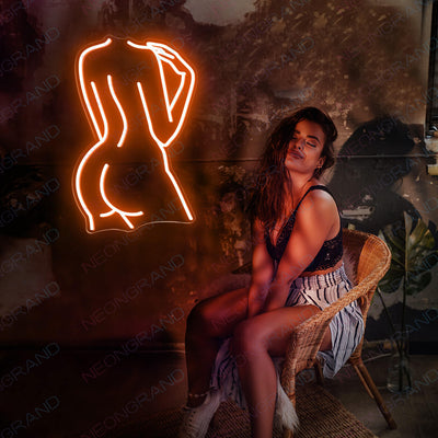 Aesthetic Female Body Neon Sign Sexy Girl Led Light orange