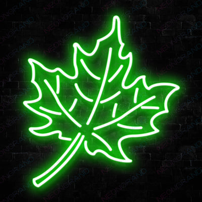Aesthetic Neon Leaves Sign Led Light green