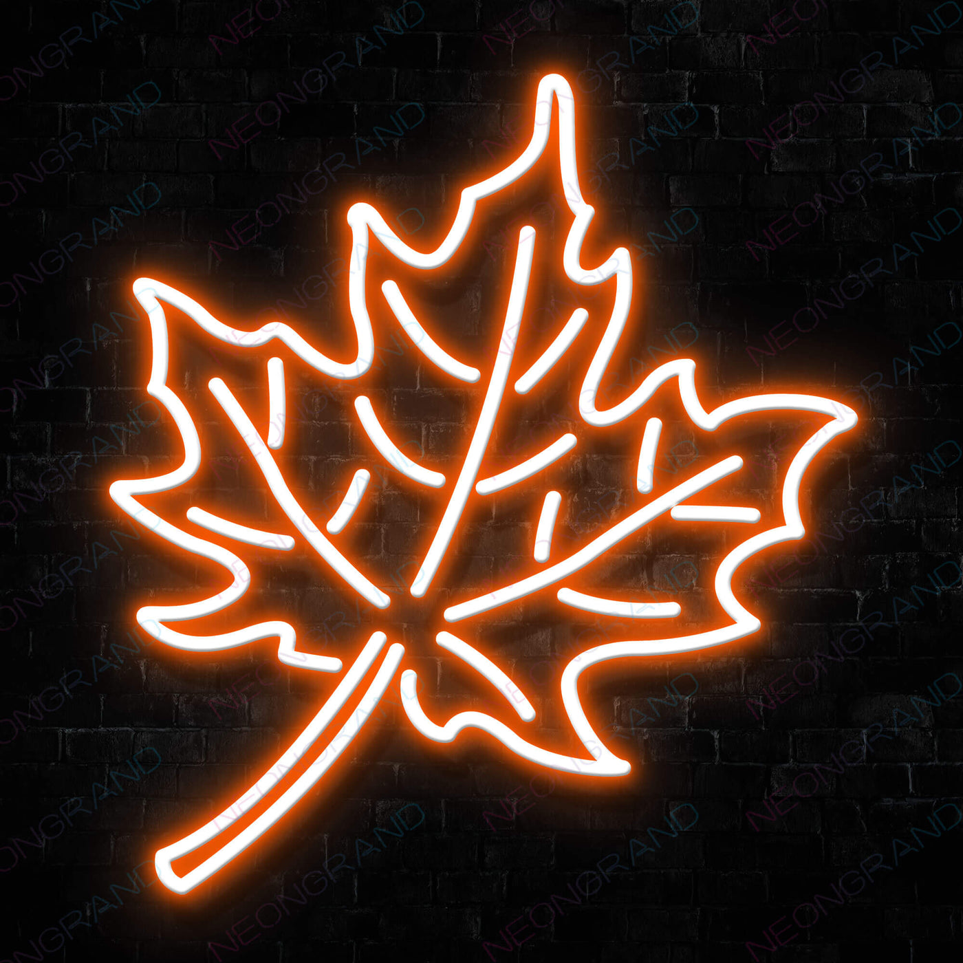 Aesthetic Neon Leaves Sign Led Light orange
