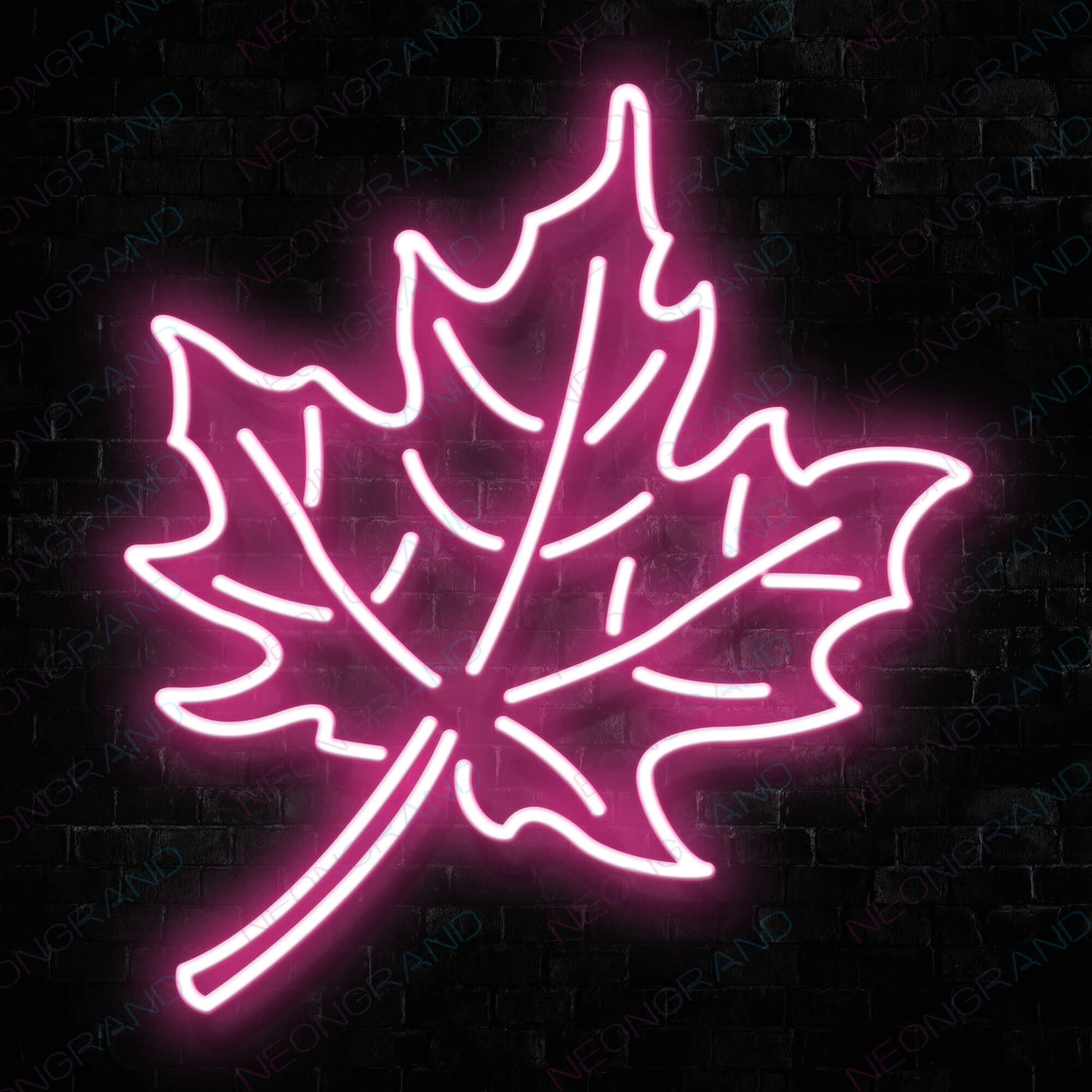 Aesthetic Neon Leaves Sign Led Light pink