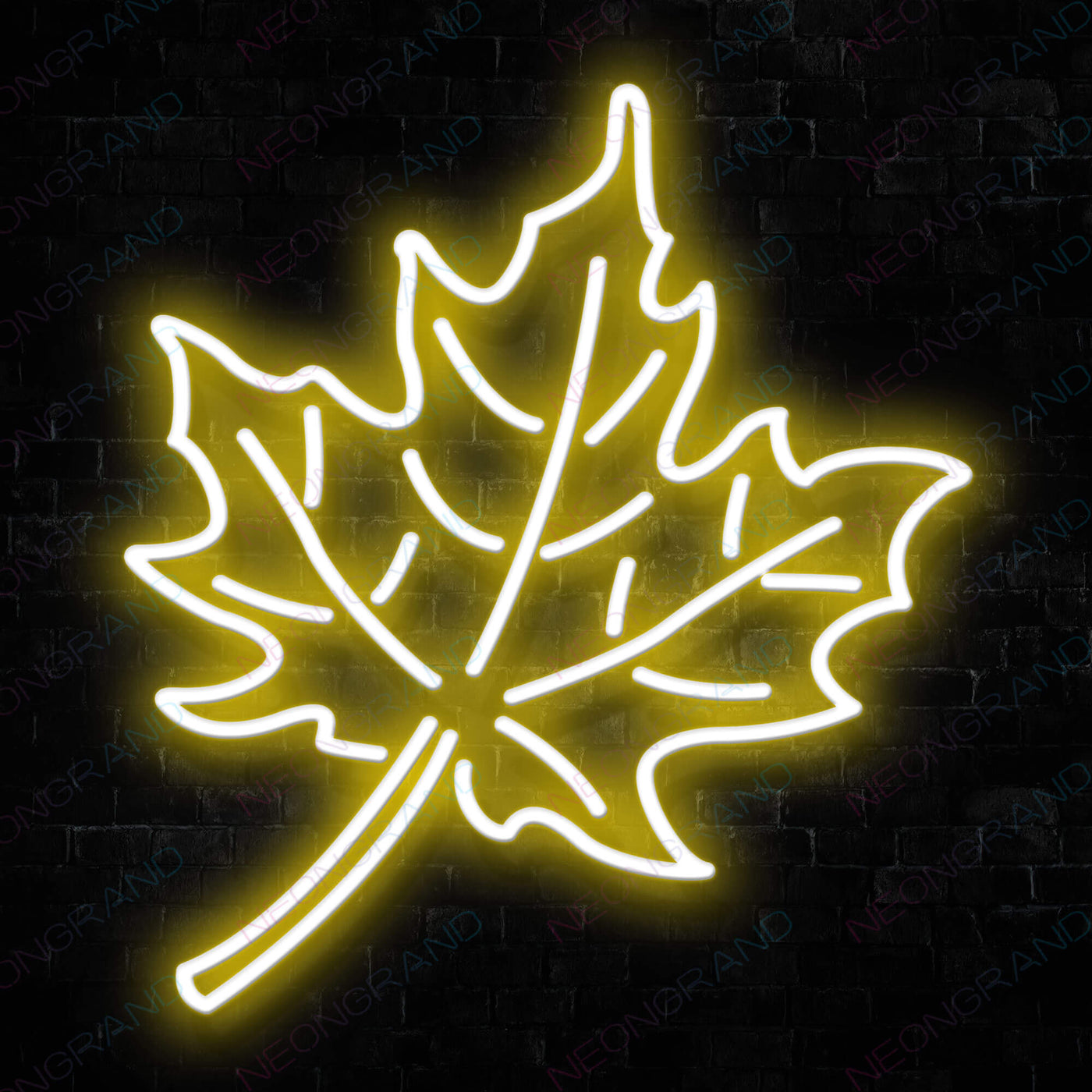 Aesthetic Neon Leaves Sign Led Light yellow