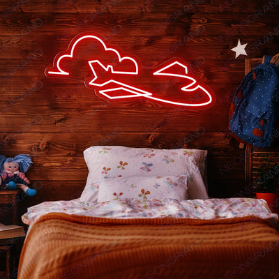 Airplane Neon Sign Aviation Led Light red