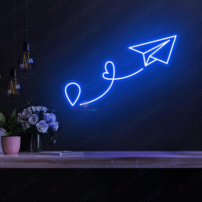 Airplane Neon Sign Aviation Neon Signs Led Light blue