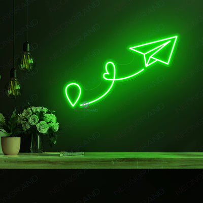 Airplane Neon Sign Aviation Neon Signs Led Light green