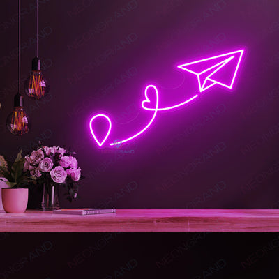 Airplane Neon Sign Aviation Neon Signs Led Light violet