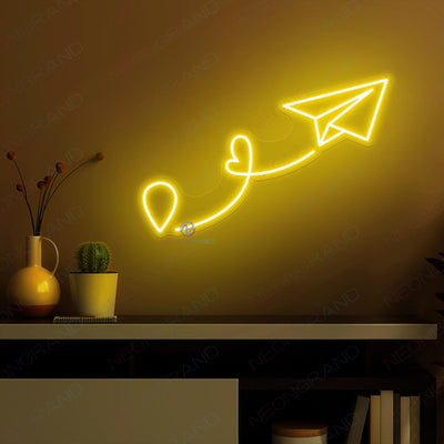 Airplane Neon Sign Aviation Neon Signs Led Light yellow