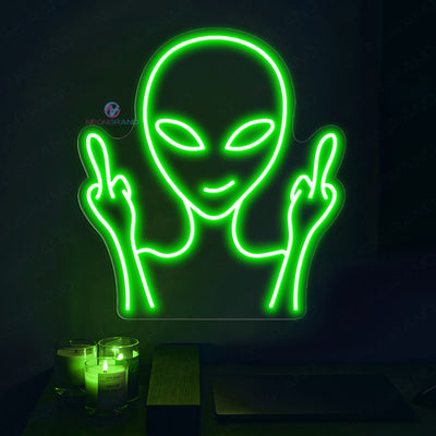 Alien Neon Sign Cool Alien Led Light Middle Finger Neon Sign
