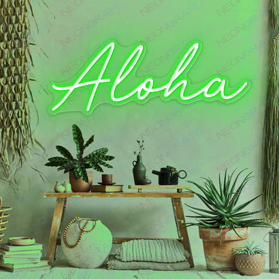 Aloha Neon Sign Led Light green