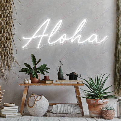 Aloha Neon Sign Led Light white