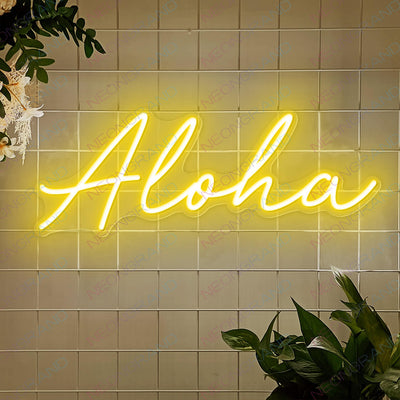 Aloha Neon Sign Led Light yellow