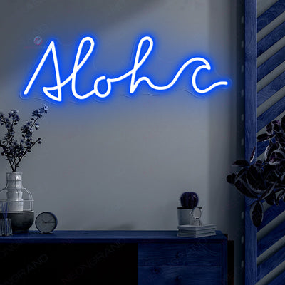 Aloha Neon Sign Tropical Led Light Sign blue