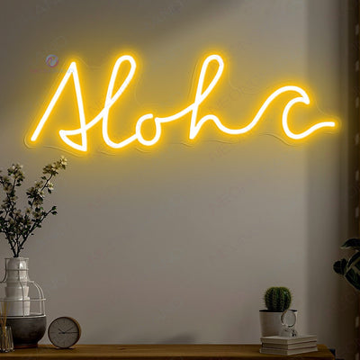 Aloha Neon Sign Tropical Led Light Sign orange yellow