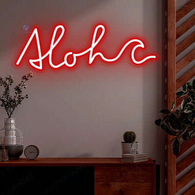 Aloha Neon Sign Tropical Led Light Sign red