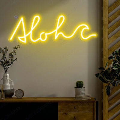 Aloha Neon Sign Tropical Led Light Sign yellow1