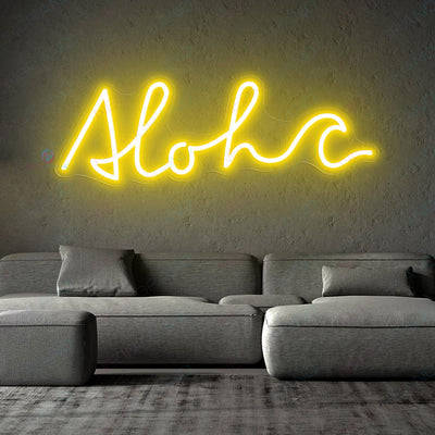 Aloha Neon Sign Tropical Led Light Sign yellow