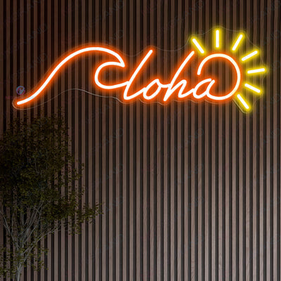 Aloha Neon Sign Tropical Led Light orange