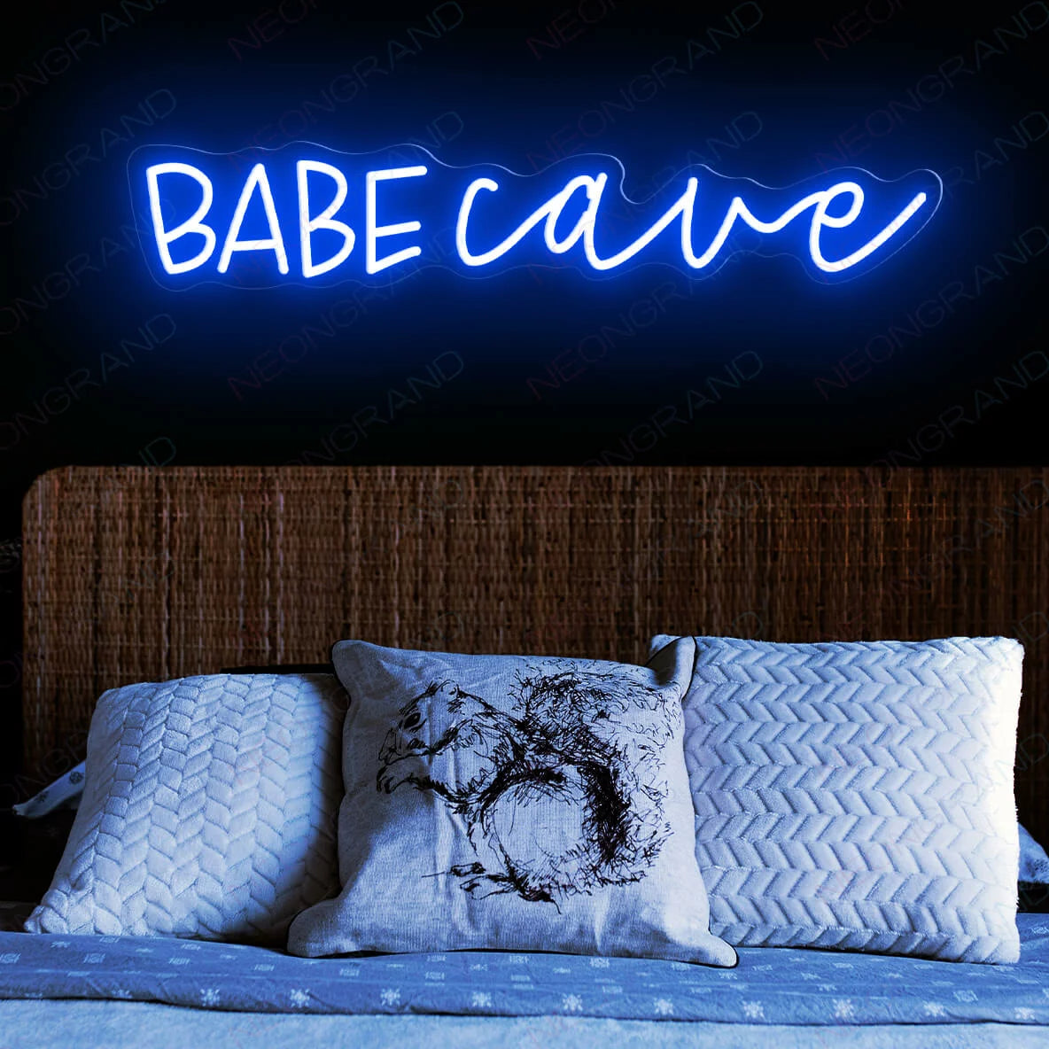 Babe Cave Neon Sign Bar Led Light blue