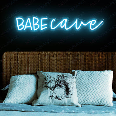 Babe Cave Neon Sign Bar Led Light light blue