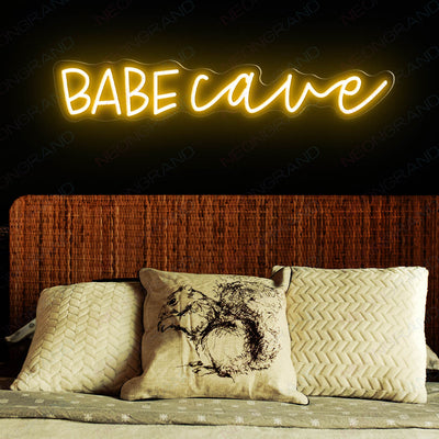 Babe Cave Neon Sign Bar Led Light orange yellow