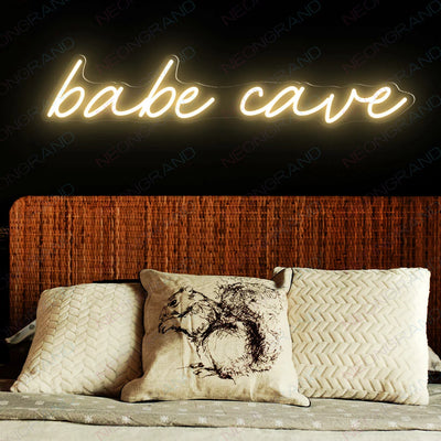 Babe Cave Neon Sign Led Light gold yellow