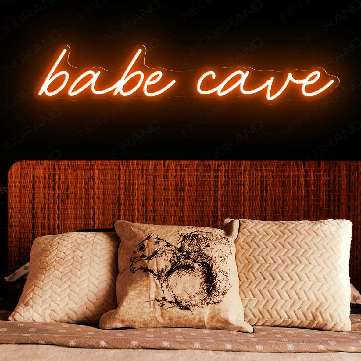 Babe Cave Neon Sign Led Light orange