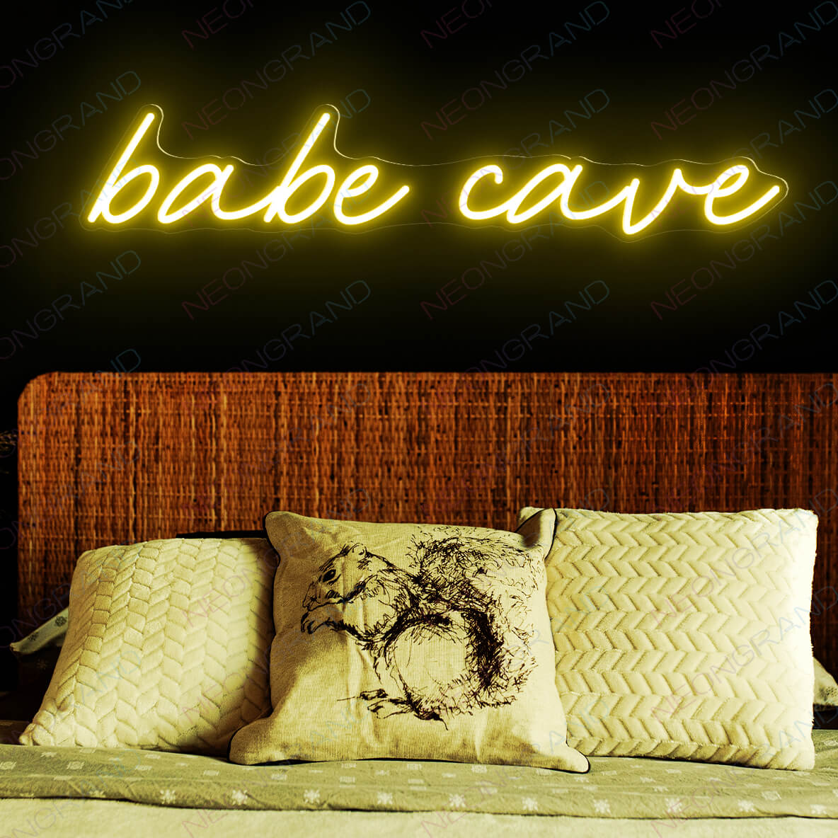 Babe Cave Neon Sign Led Light yellow