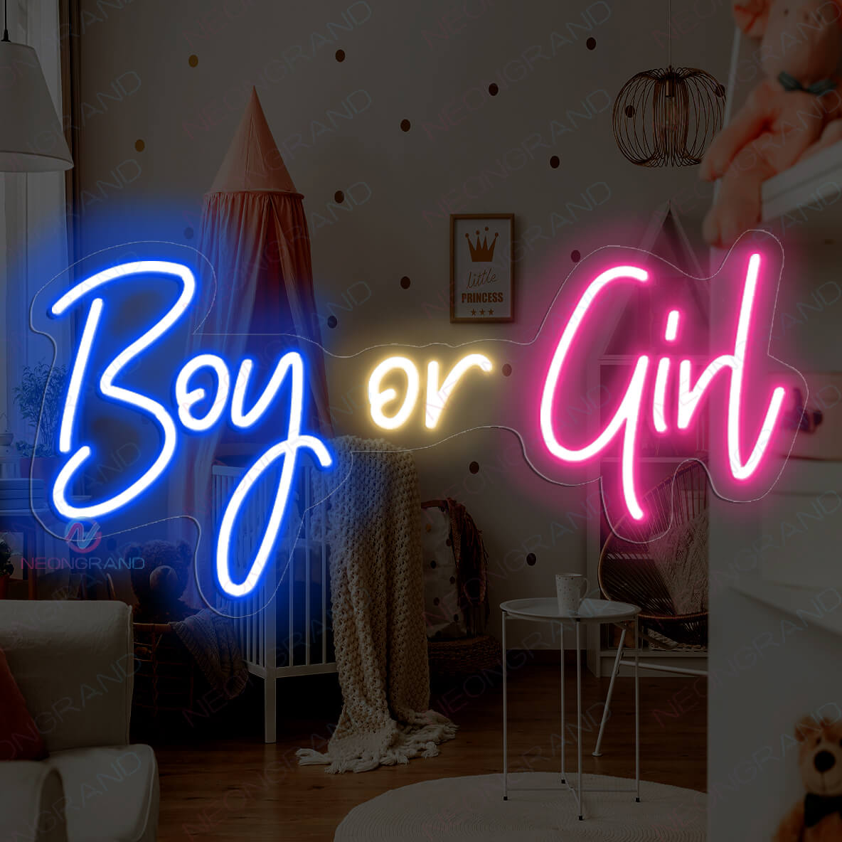 Boy Or Girl Neon Sign Gender Reveal Baby Led Light