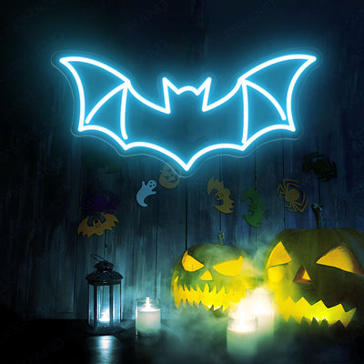 Bat Neon Sign Halloween Neon Sign Led Light light blue