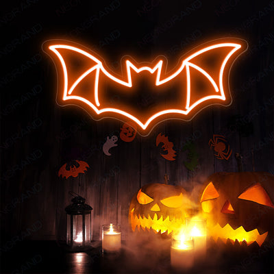 Bat Neon Sign Halloween Neon Sign Led Light orange