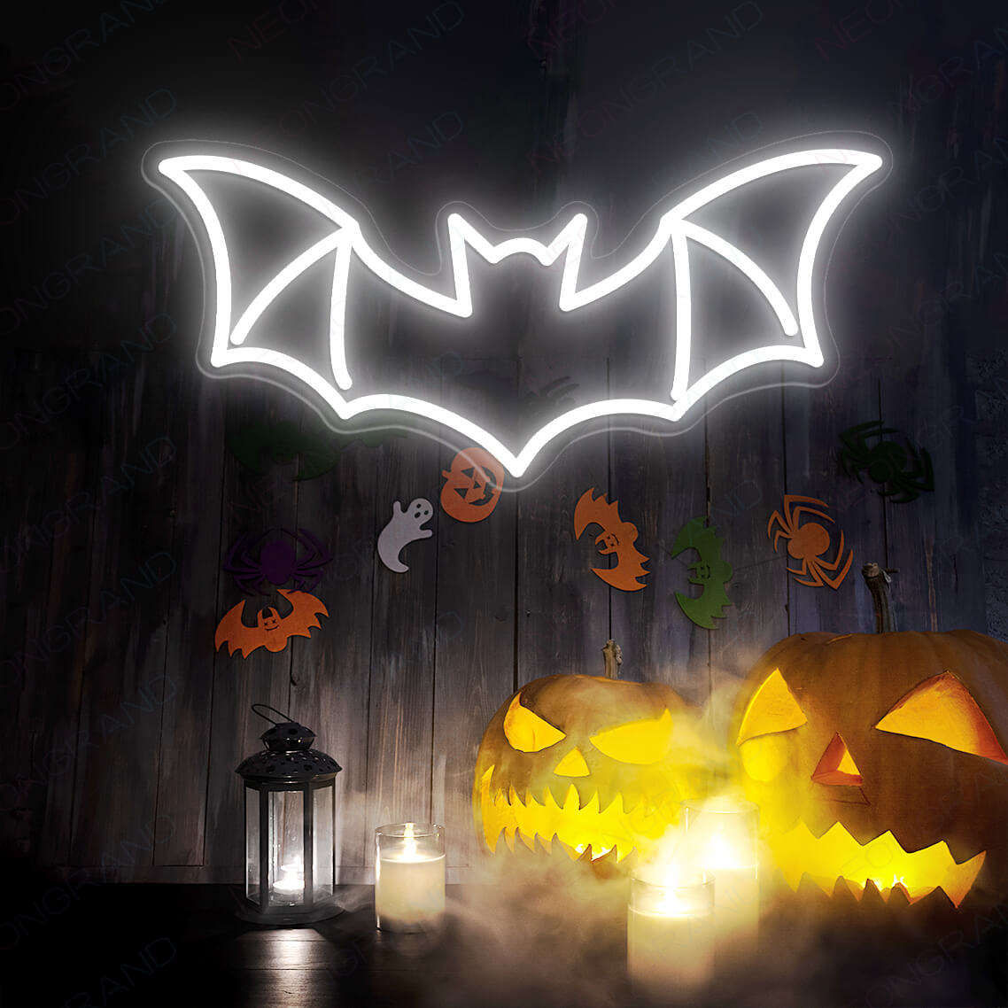 Bat Neon Sign Halloween Neon Sign Led Light white