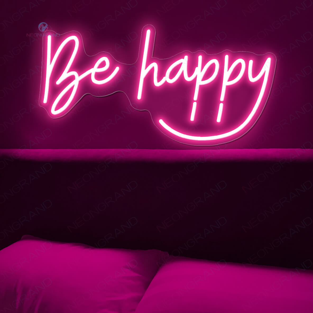 Be Happy Neon Sign Be Happy Light Up Led Sign pink