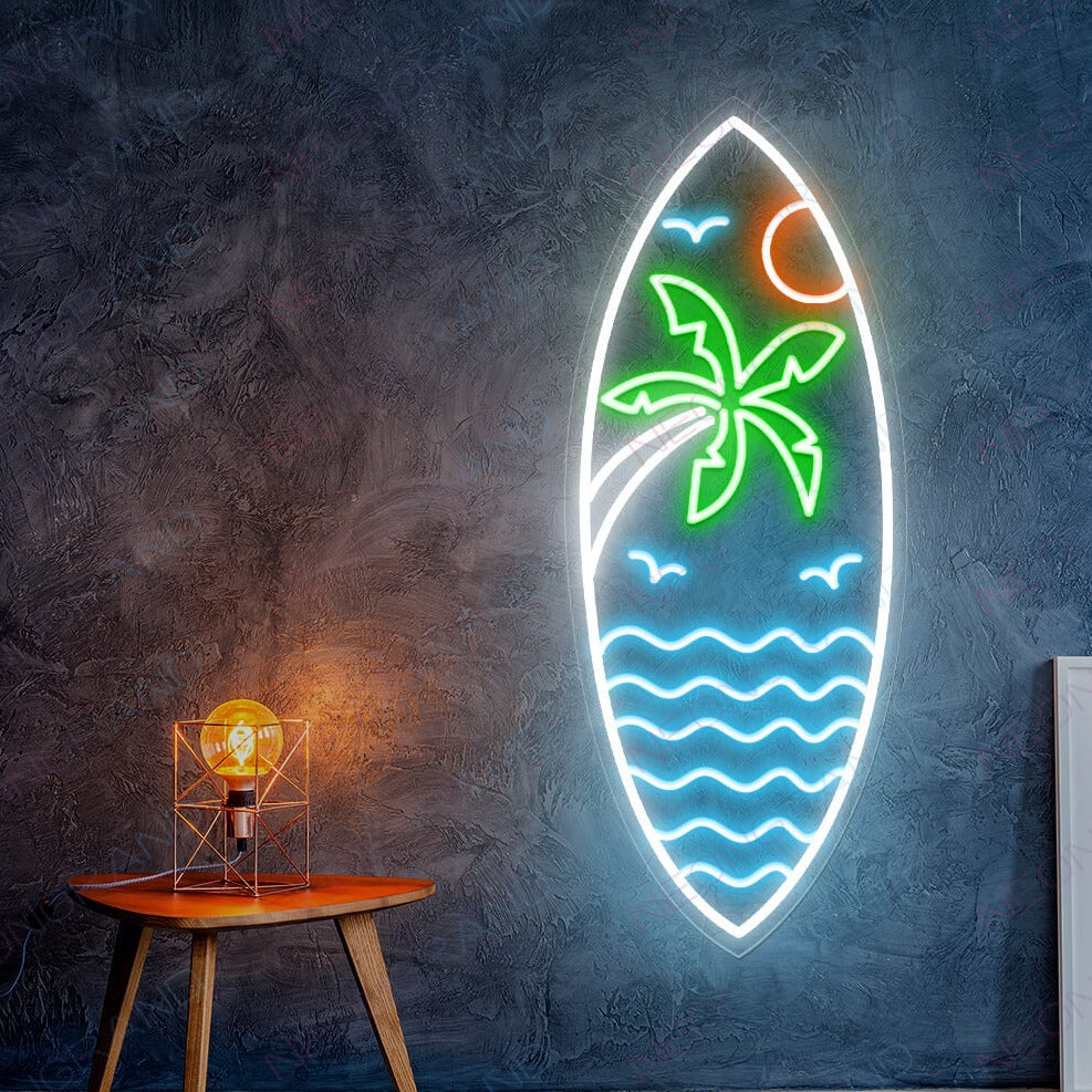 Surf Neon Sign Sea Led Ocean Art Light Sign Led Logo Wave Wall